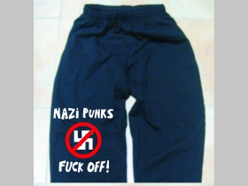 Nazi Punks Fuck Off  čierne teplákové kraťasy s tlačeným logom